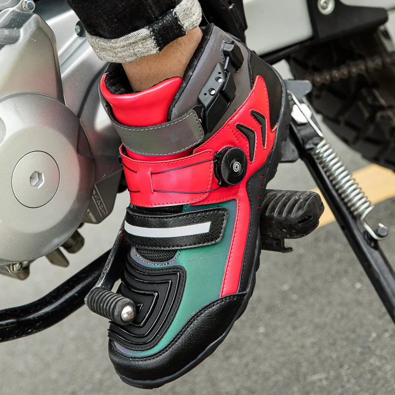 أحذية ركوب الدراجات النارية الواقية للجنسين، أحذية سباق جديدة للطرق الوعرة، أحذية ركوب الدراجات مضادة للانزلاق وقابلة للتنفس