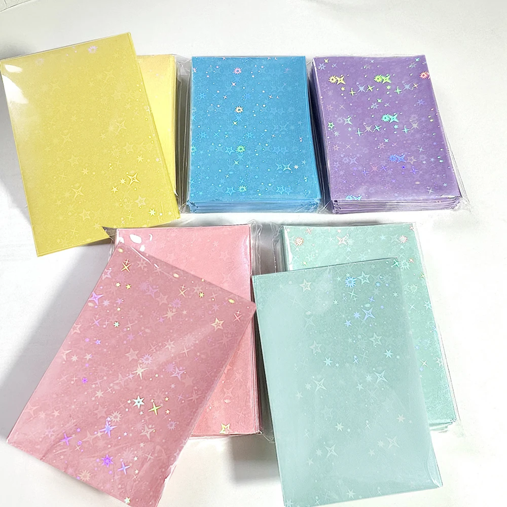 

50PCS Hot New Idol Cards Protective Bag Card Sleeves Card Clim Storage Bag Star Chasing Mouth Card Film Classic INS Solid Color