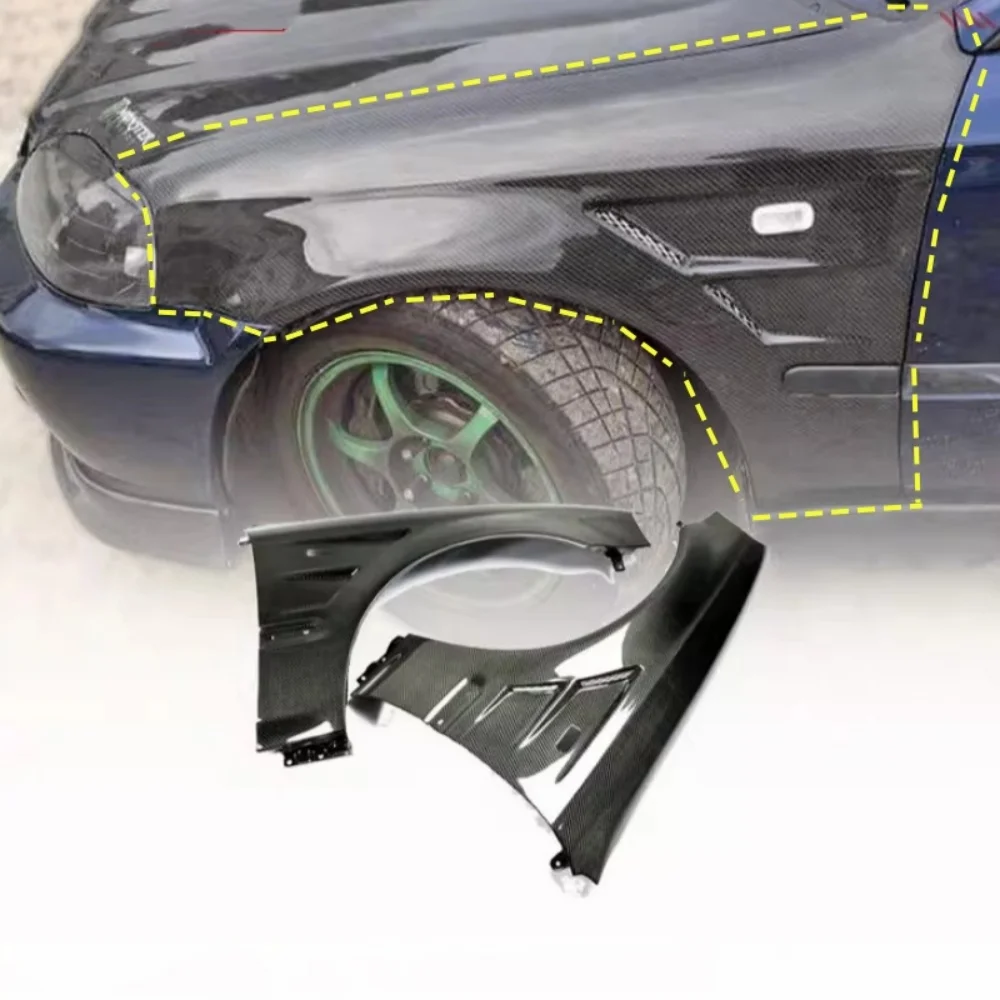Para Honda Civic EK 6ª generación 1996-1998 1999-2000, protectores de guardabarros de fibra de carbono modificados, protectores de arco de rueda, protectores de ceja de rueda, pegatinas para guardabarros.