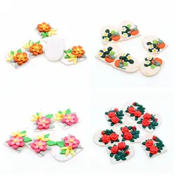 2pcs Polymer Clay Flower Earring Finding-Jewelry Charm-D Shaped pendants for making Necklace,1Hole Handmade,DIY Connector-PC-136