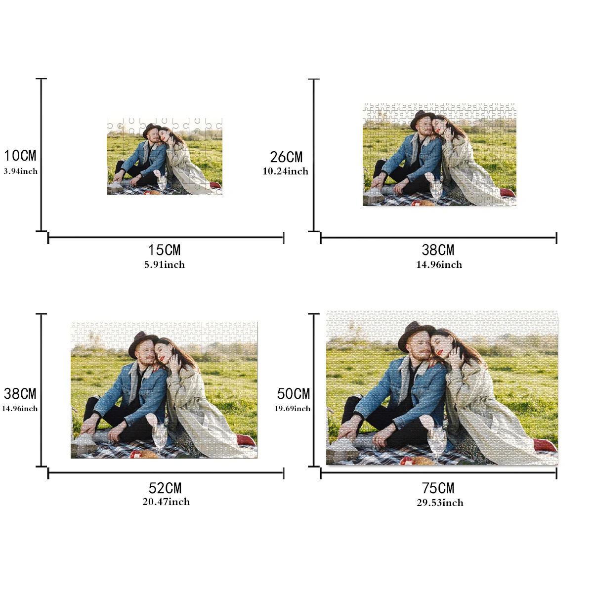 35/300/500/1000 قطعة شخصية مخصصة صور لغز زوجين هدية لقضاء عطلة حفل زفاف عيد ميلاد عيد الحب عيد الأم