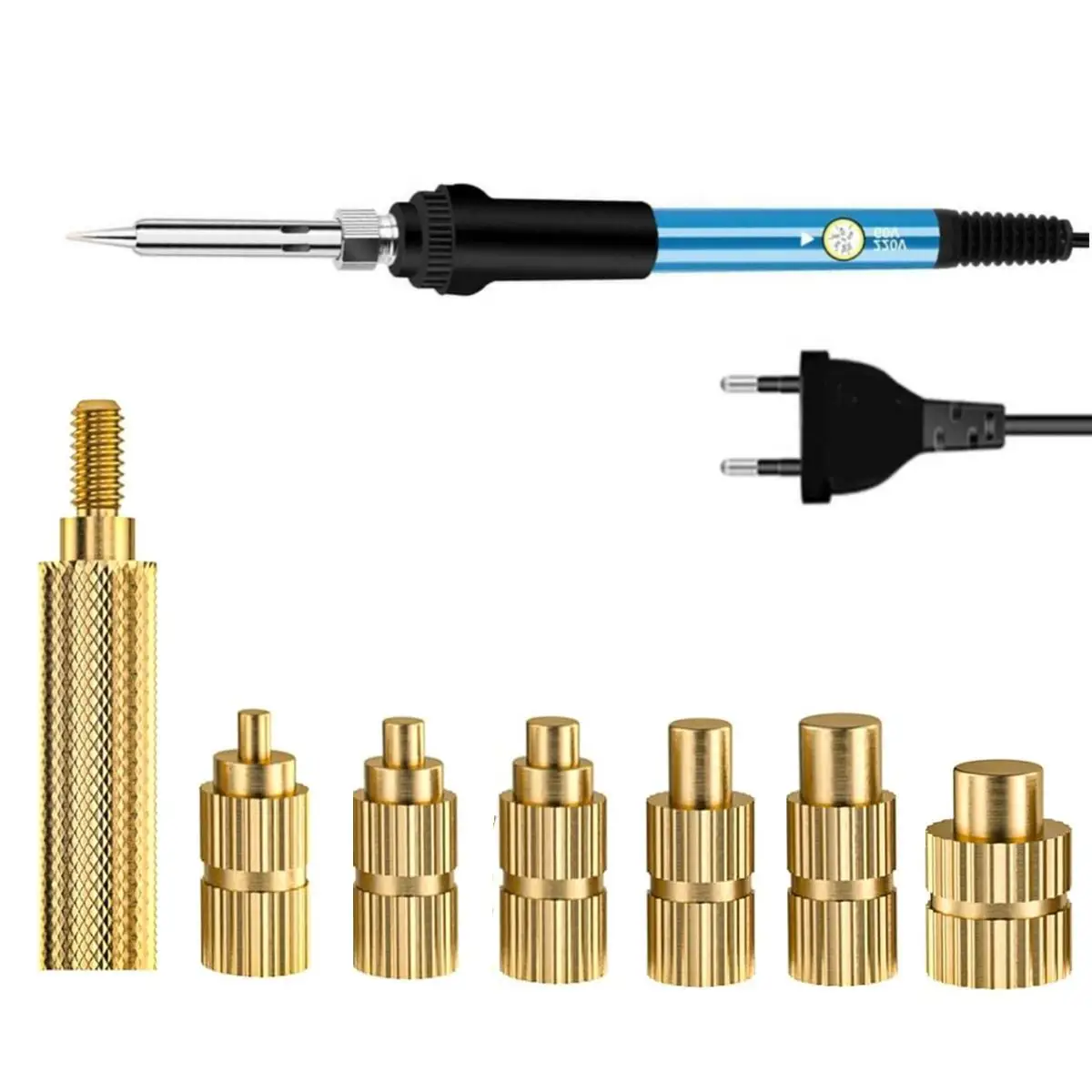 Heat Set Soldering Iron Tip Head Insert M2-M6 Hot Melt Brass Embedded Thread Nut Kit with Soldering Tools for Electronic Repair