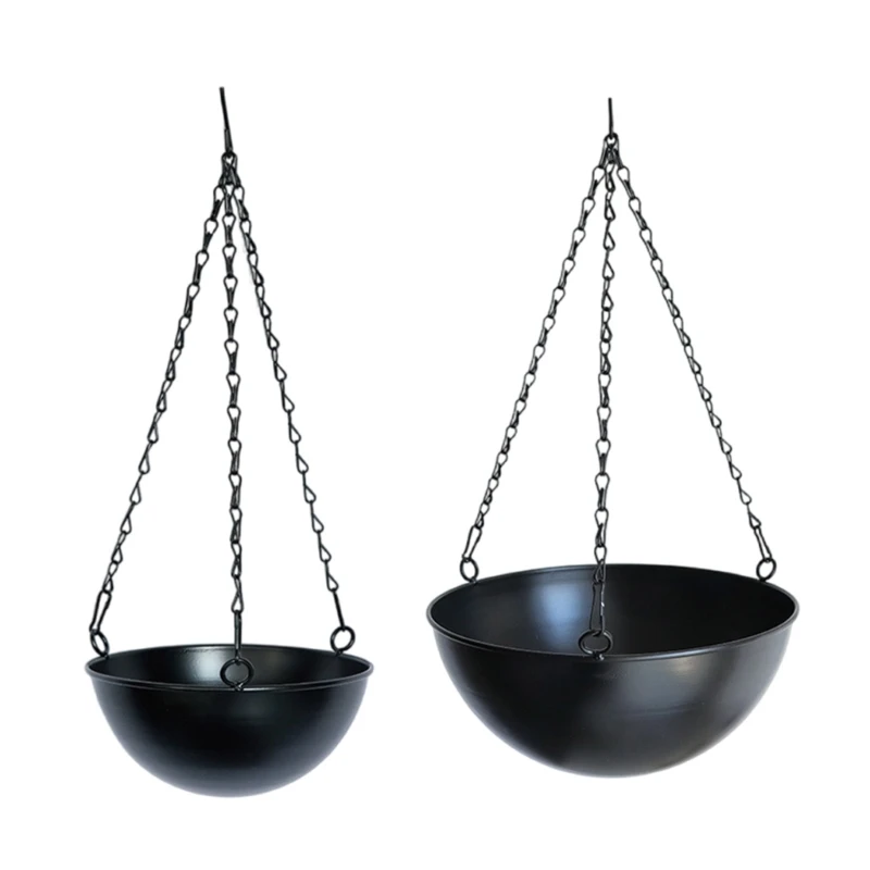 

Elegant Plant Hanging Baskets Containers Flower Pots With Drainage Holes and Chain, Suitable For Indoor & Outdoor Dropshipping