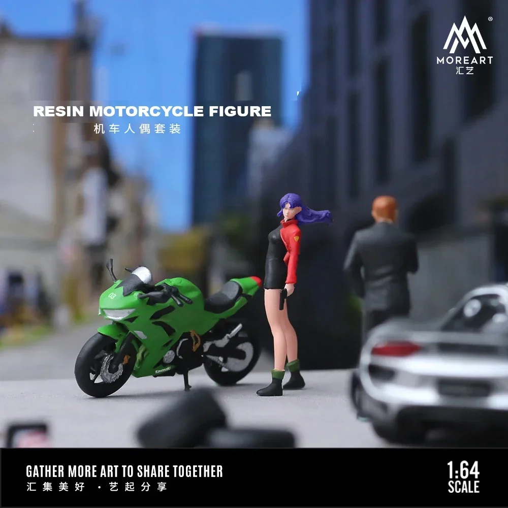 

MoreArt 1/64 Resin Motorcycle + Lady Figure Set Display Collection