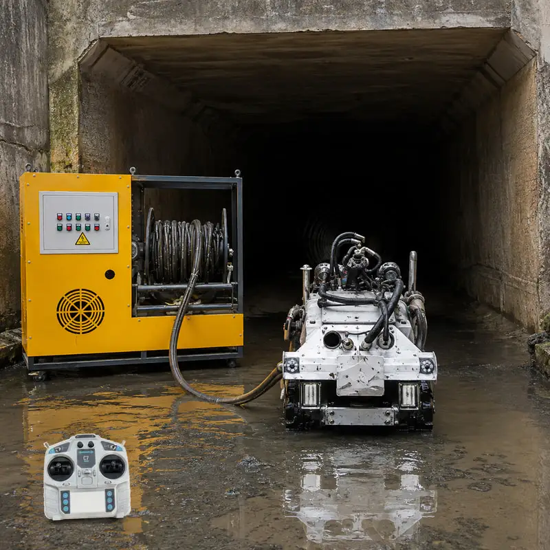 Submersible Sludge Cleaning Robot for Industrial Lagoon Desludging Customized with Efficient Crawler Dredging Robot