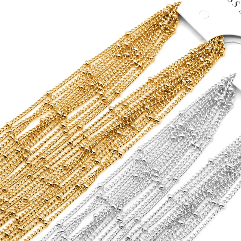 10 Stück Edelstahl-Perlenketten für DIY-Schmuckherstellung, Halsketten-Zubehör, Handarbeitsbedarf, Großhandel – Detail 1