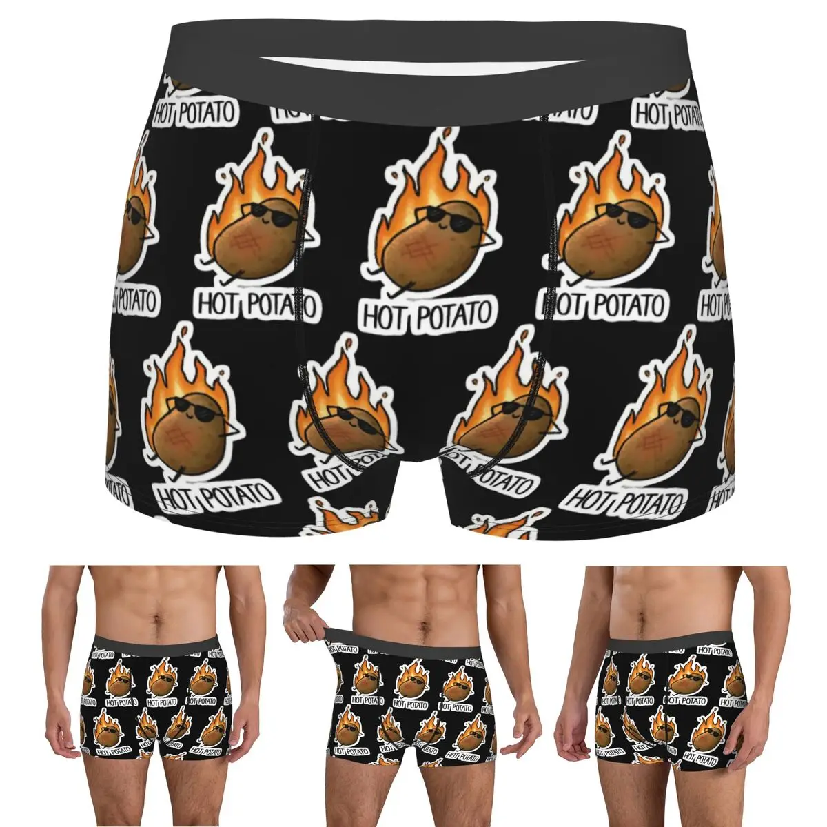 

Boxer Underpants Shorts Fisher Potato Panties Men Soft Underwear for Homme Man Boyfriend Gifts