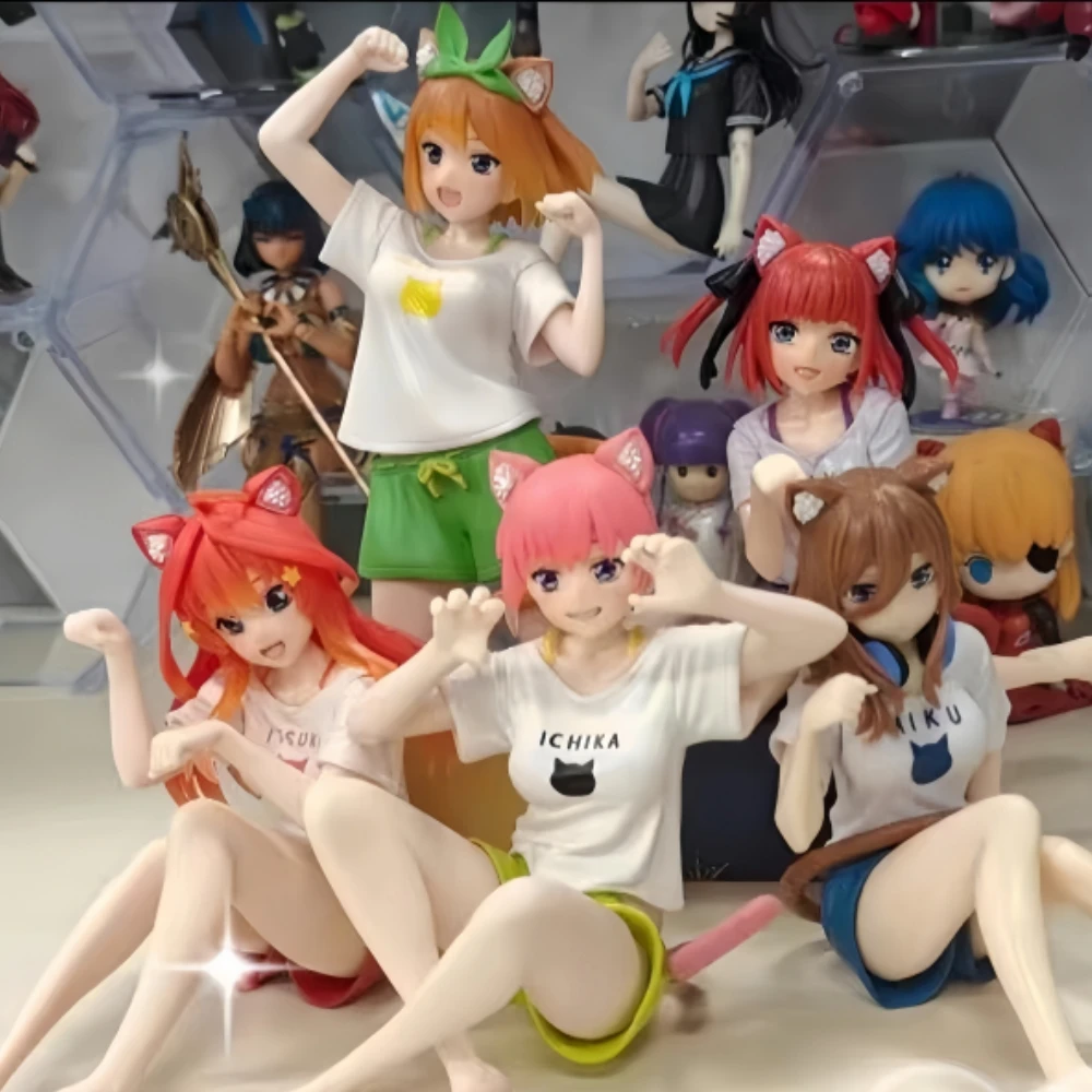 The Quintessential Quintuplets Ichika Nino Miku Yotsuba Itsuki Cat Model Arrangement  Anime Figure Model Kids Gifts