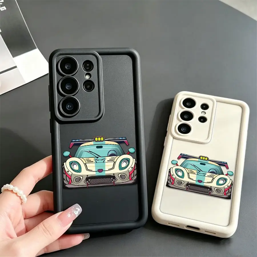 Cartoon Race Car Phone Cover Case for Samsung Galaxy S26 Ultra S25 S24 Plus S24Ultra S21 S22 S25 Edge S23 FE S20FE