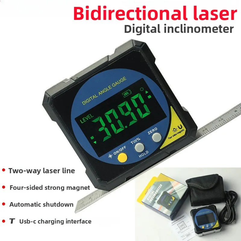 

Лазерный цифровой дисплей, измеритель наклона, высокоточный угловой диапазон, магнитный инфракрасный измеритель уровня для деревообработки