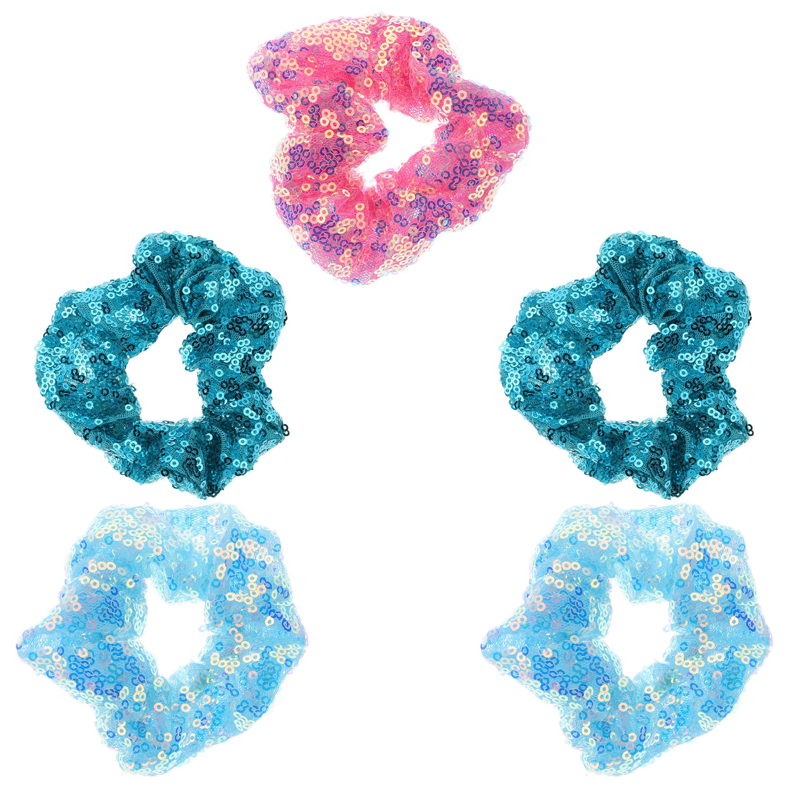 

5Pcs Sequins Hair Ring Set Durable Accessories Eyecatching Bright Colors for Any Occasions Sequins Hair Ties Colorful Head Tie