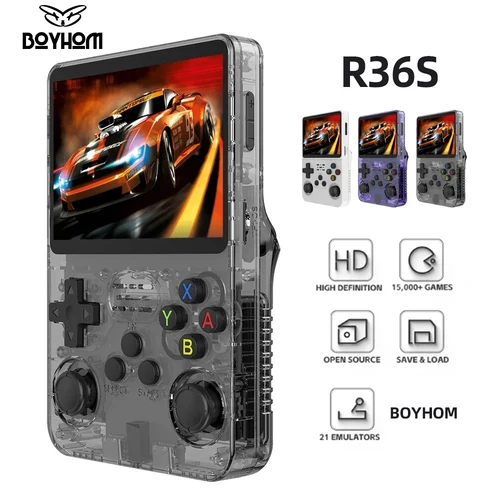 Imagen 1 del producto BOYHOM R36S consola de videojuegos portátil Retro sistema Linux pantalla IPS de 3,5 pulgadas R35s Pro reproductor de vídeo portátil de bolsillo juegos de 64GB