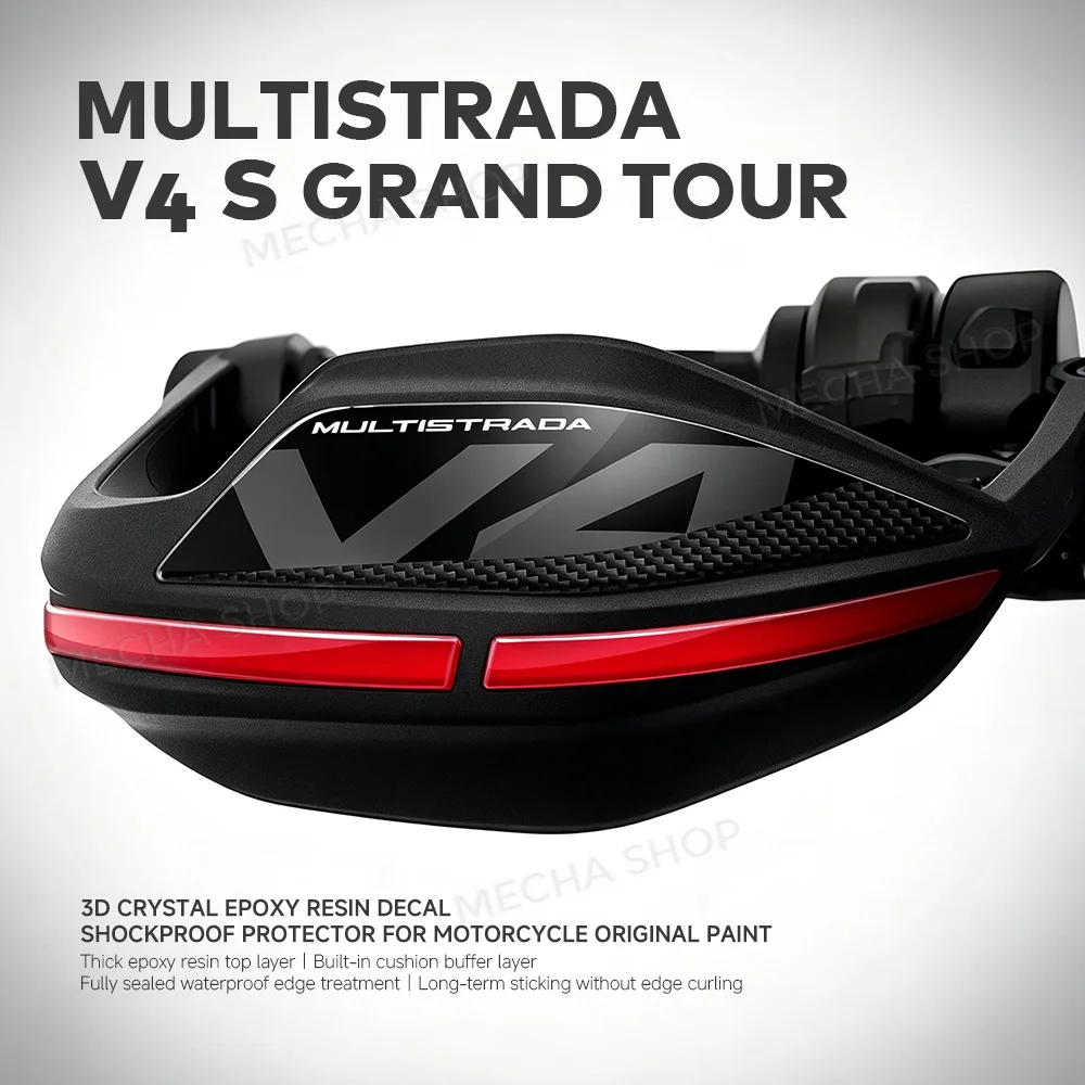 For Multistrada V4 S Grand Tour 2024 Accessories 3D Resin Sticker Protective Handguard Decal