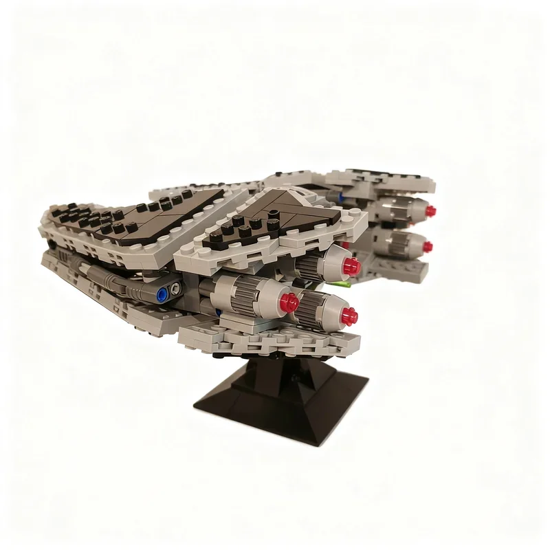 NEW 608PCS Star Battle Movie MOC TIED Infuriator Space Fighter Model DIY Creative Display Assembly Building Blocks Birthday Gift - view 5