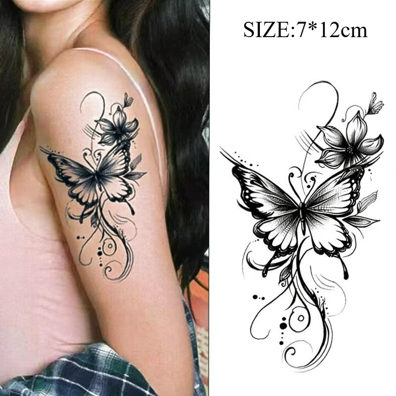 

Butterfly Temporary Tattoos for Women Tattoo Stickers Waterproof Long-Lasting 15 Days Semi-Permanent Fake Tattoo