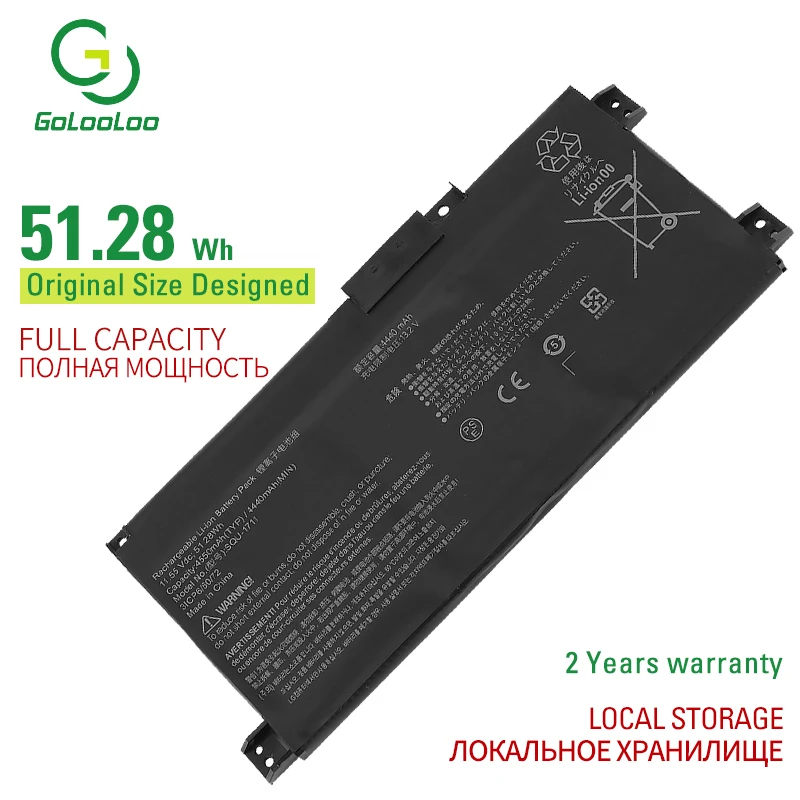 

Golooloo 11.55V 51.28wh New SQU-1711 Battery Apply to Thunderobot 911M G8000M G7000M 911Air 911S 911Targa Laptop