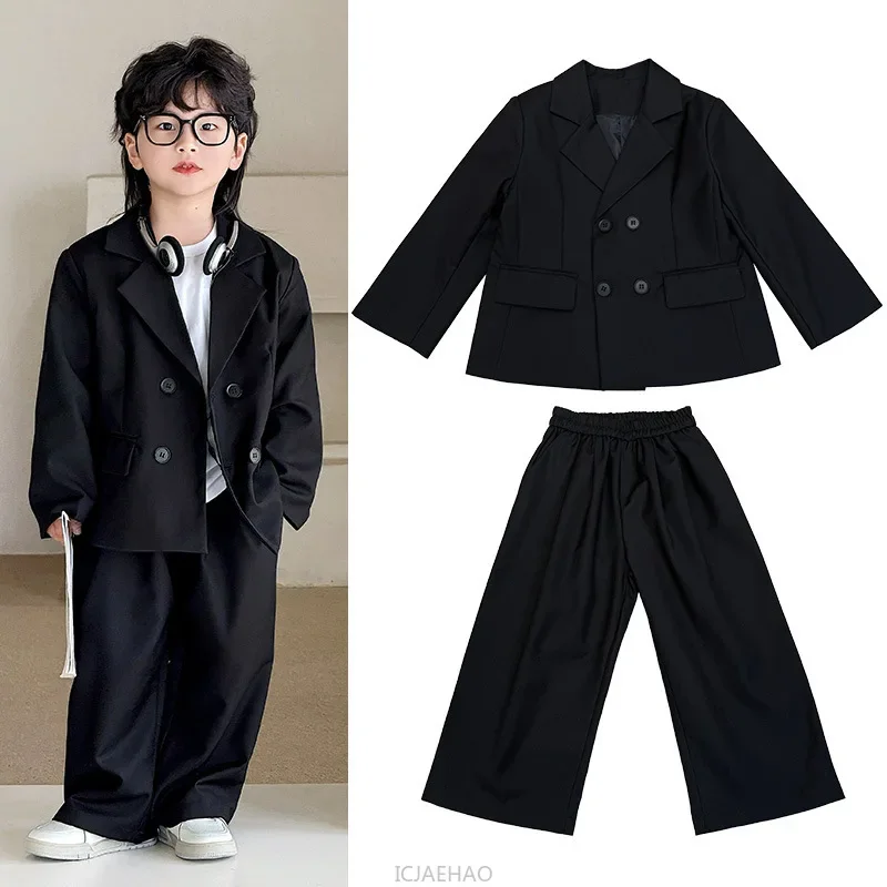Chidren's Set Kids Suit Solid Color Blazer Vest Pants Set Wedding Pageant Birthday Party Speech Formal Outfit Children Costume