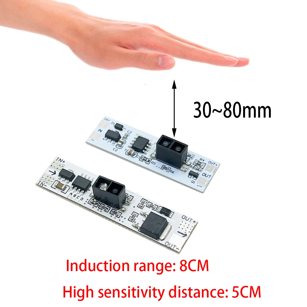 DC 5V-24V 3A /5A Hand sweep Switch Module LED Dimming Control Lamps Active Components Short Distance Scan Sweep Hand Sensor