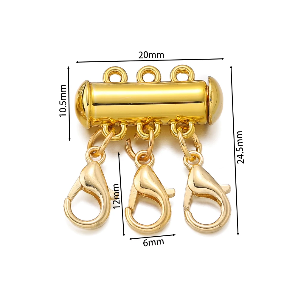 4pcs 2/3/4 Multi Strand Layer Slide Tube Connector Locks Lobster Clasp for Bracelet Necklace Jewelry Making Accessories
