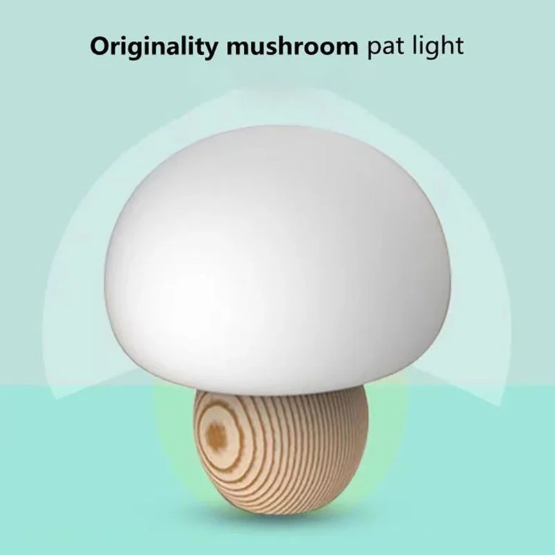 

Mushroom Night Light Usb Rechargeable Bedroom Bedside Baby Breastfeeding Lamp Led Silicone Pat Light Gift Desk Lamp