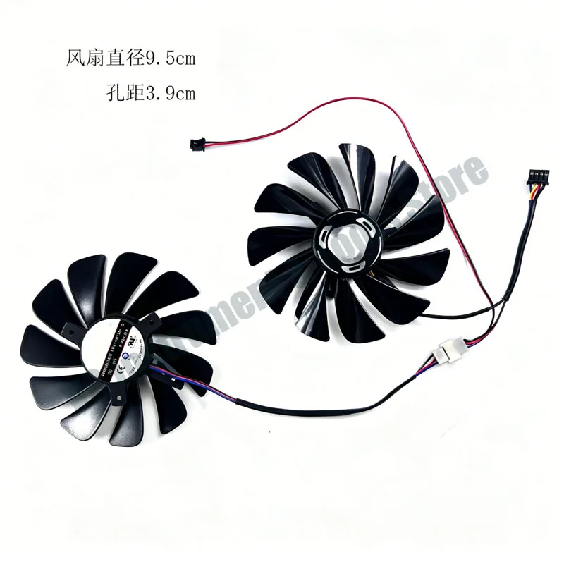 Neu für XFX/PowerColor RX5700 5700XT Black Wolf Edition RAW II Grafikkartenlüfter mit Temperaturregelung und leisem Betrieb – Detail 3