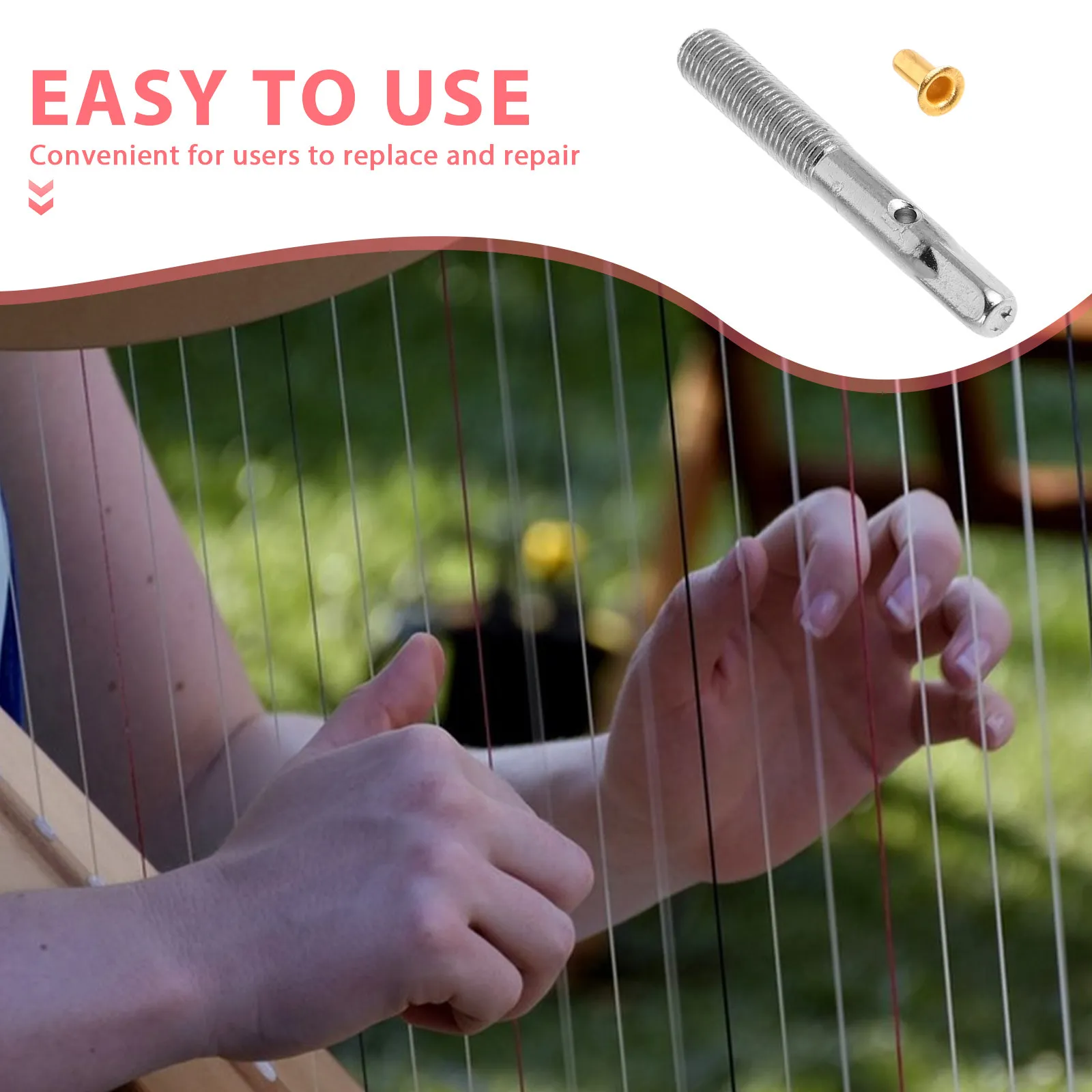 1Set Stainless Steel Harp String Pegs Tuning Pegs for Harps Secure Fastening Enhanced Sound Retention Easy Maintenance Harp