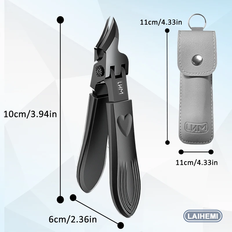 مجموعة ماكينة قص أظافر القدم السميكة قطعة واحدة - ماكينة قص أظافر واسعة الفك مع مقبض طويل، قطري فائق الحادة N