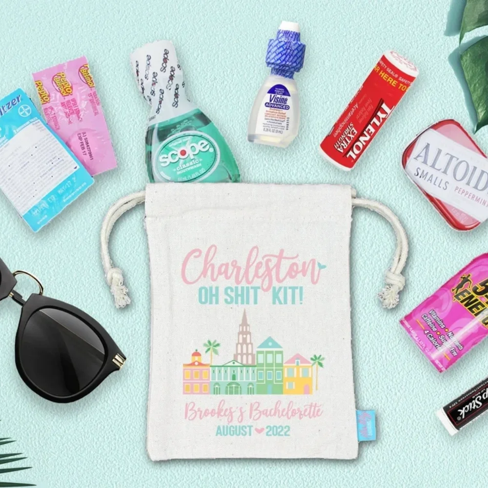 25 pcs Charleston South Carolina Oh Shit Kit Bachelorette Party Hangover Kit|Assembled Favor Bags|Bachelorette Goodie Bags