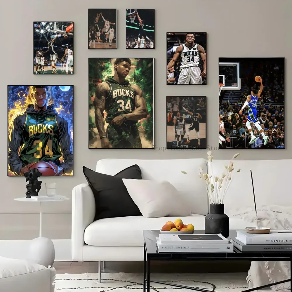 1PC Giannis Antetokounmpo Poster Paper Print Home Living Room Bedroom Entrance Bar Restaurant Cafe Art Painting Decoration