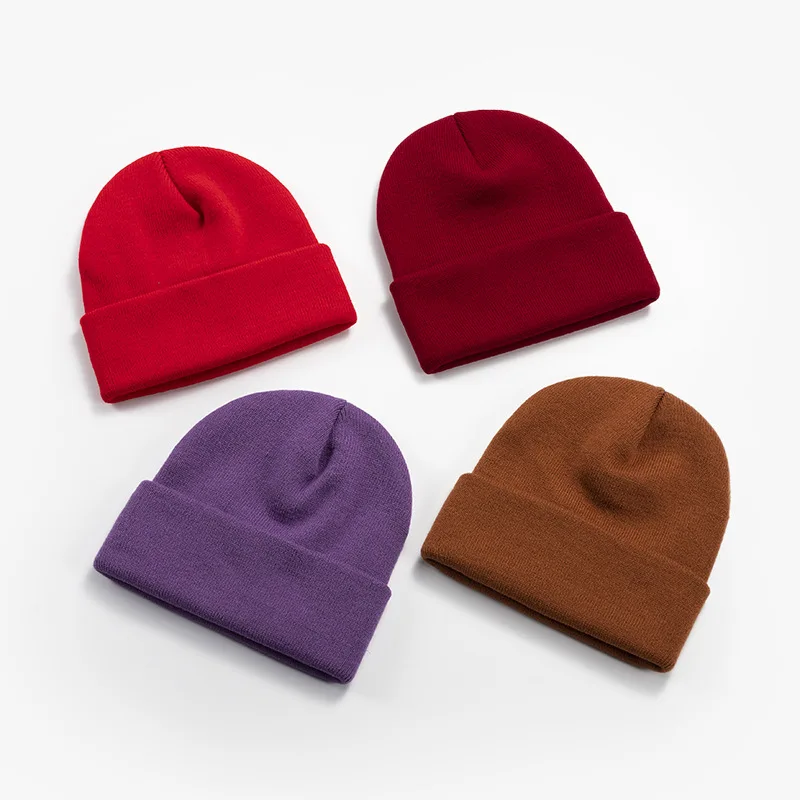 Angepasst Gedruckt Logo Männer Warm Halten Bördeln Kalte Hüte Frauen Outdoor-Mode Vielseitig Einfarbig Einfache Gestrickte Kappen – Detail 9