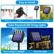 Outdoor solar fairy lights 7m 12m 22m waterproof #5