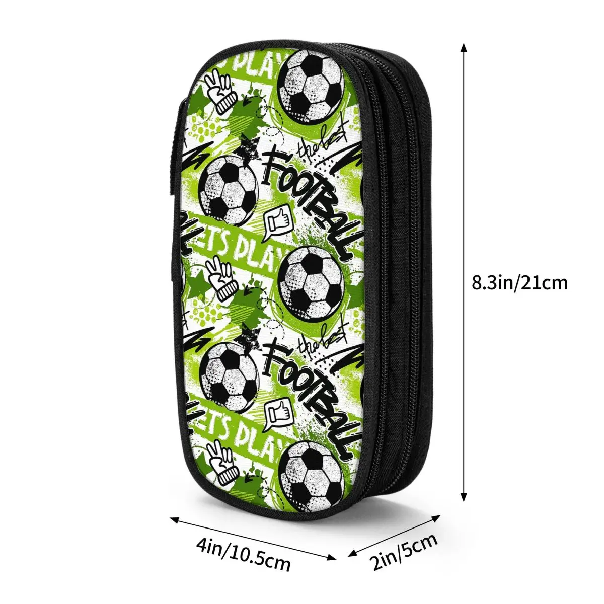 Football Graffiti Pattern Pencil Case for Boy Girl Gifts Pen Box Pencil Bag Stationery Supplies Pen Holder Bag