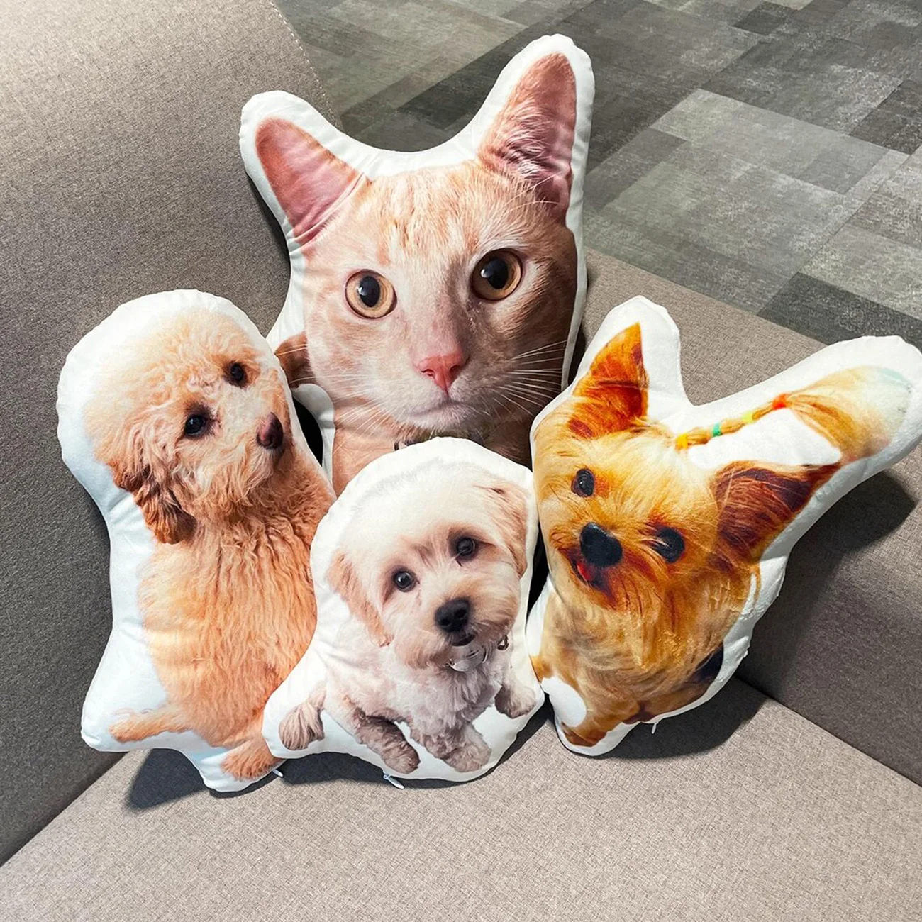 Customized modern style pet pillows with double-sided printing design and personalized pet image