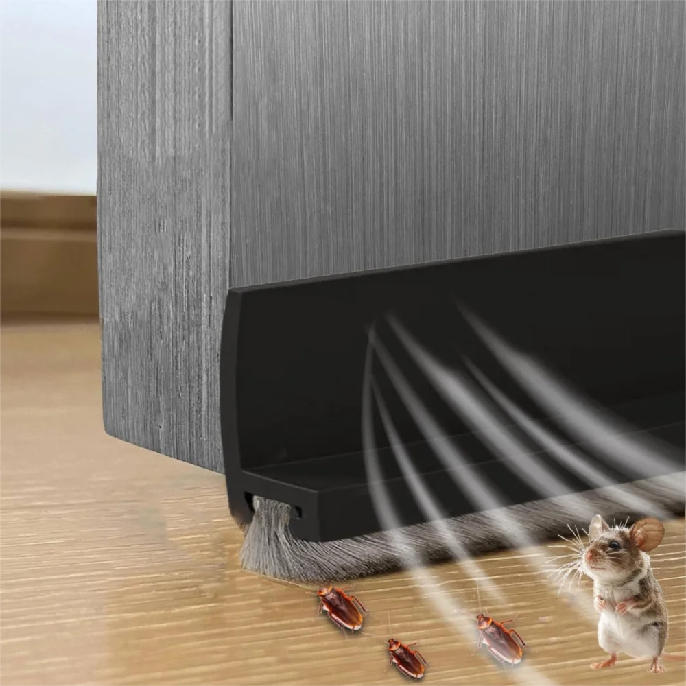 Bande d'étanchéité professionnelle en PVC pour porte, 100 cm, auto-adhésive, anti-insectes, insonori