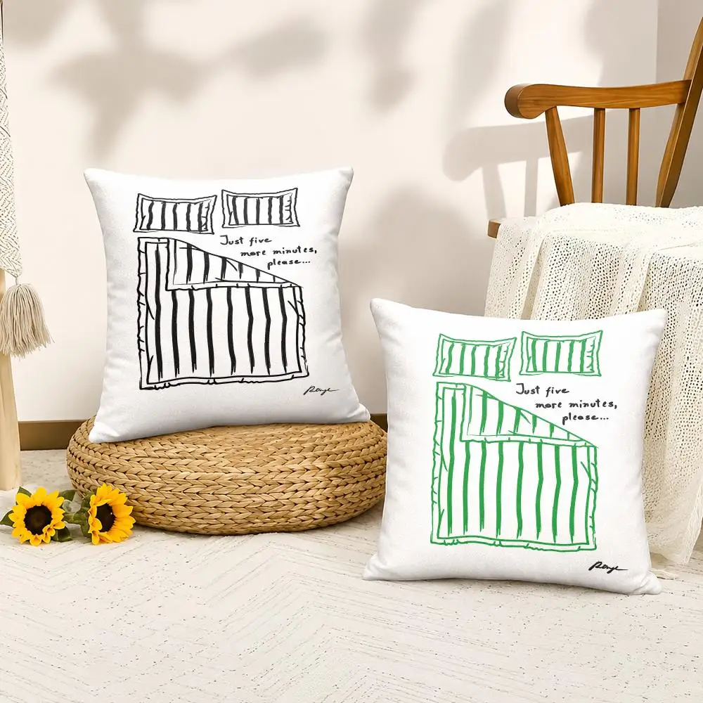 Five More Minutes Cushion Cover Silky Short Plush Invisible Zipper Dustproof Sofa Pillow Case For Home Decor