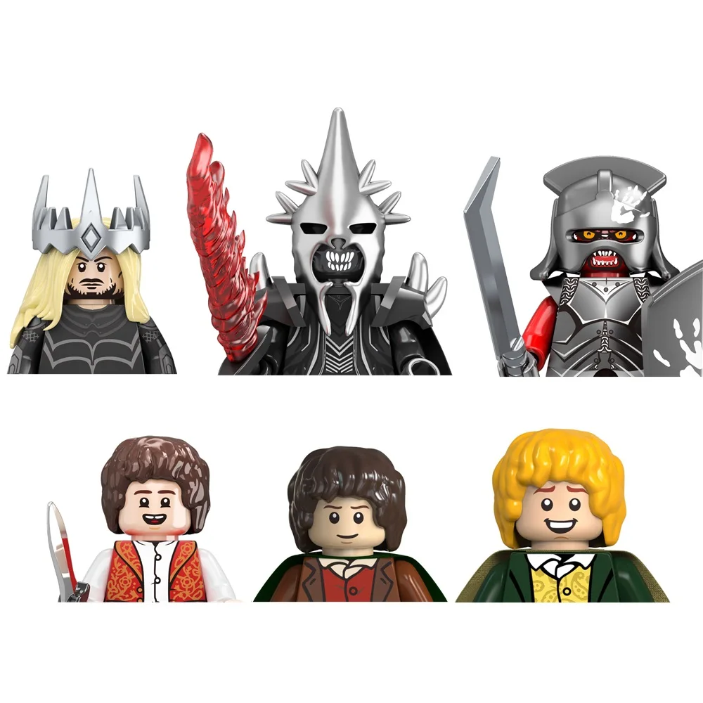 Nuevo conjunto de bloques de construcción del Señor de los Anillos Orc Uruk-hai Goblin Sauron Gandalf Saruman Frodo Azog Mini figuras de acción de juguete