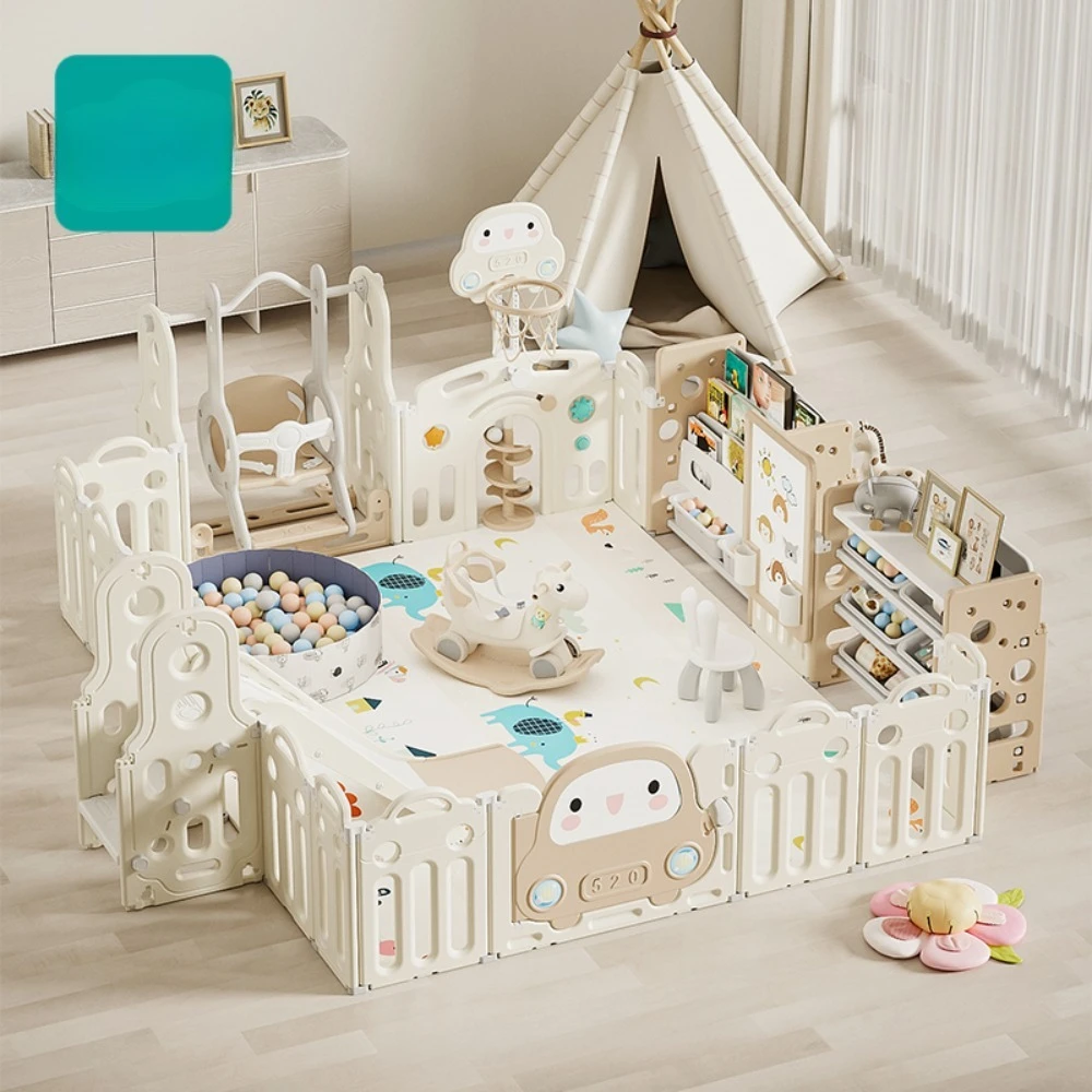 Foldable large children's play pen plastic latest baby safety fence indoor game with door