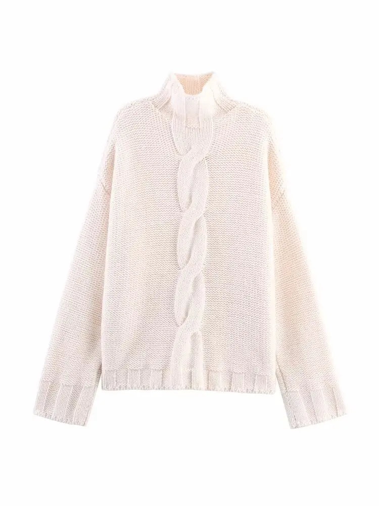 

Casual Knitted Long Sve Twist Rope Ne Simple Sle Women's Faionable Pullover Woolen Sweater Commute OL Sle Polyeste...