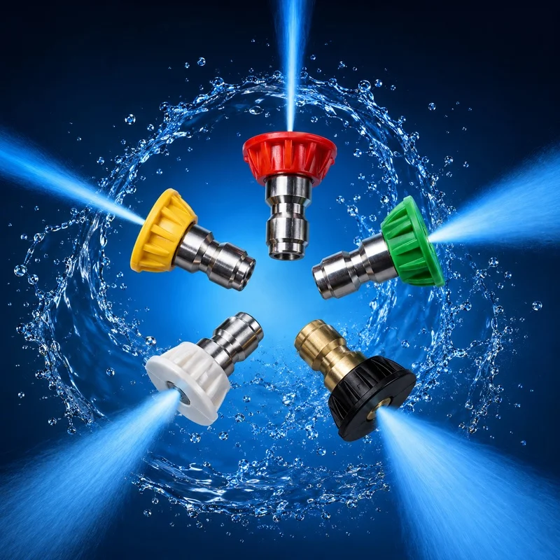 5Pcs 1/4 Inch Quick Connect High Pressure Washer Spray Nozzle Tips 0 15 25 40 Degree Garden Cleaning Watering Soap Nozzle For Pa
