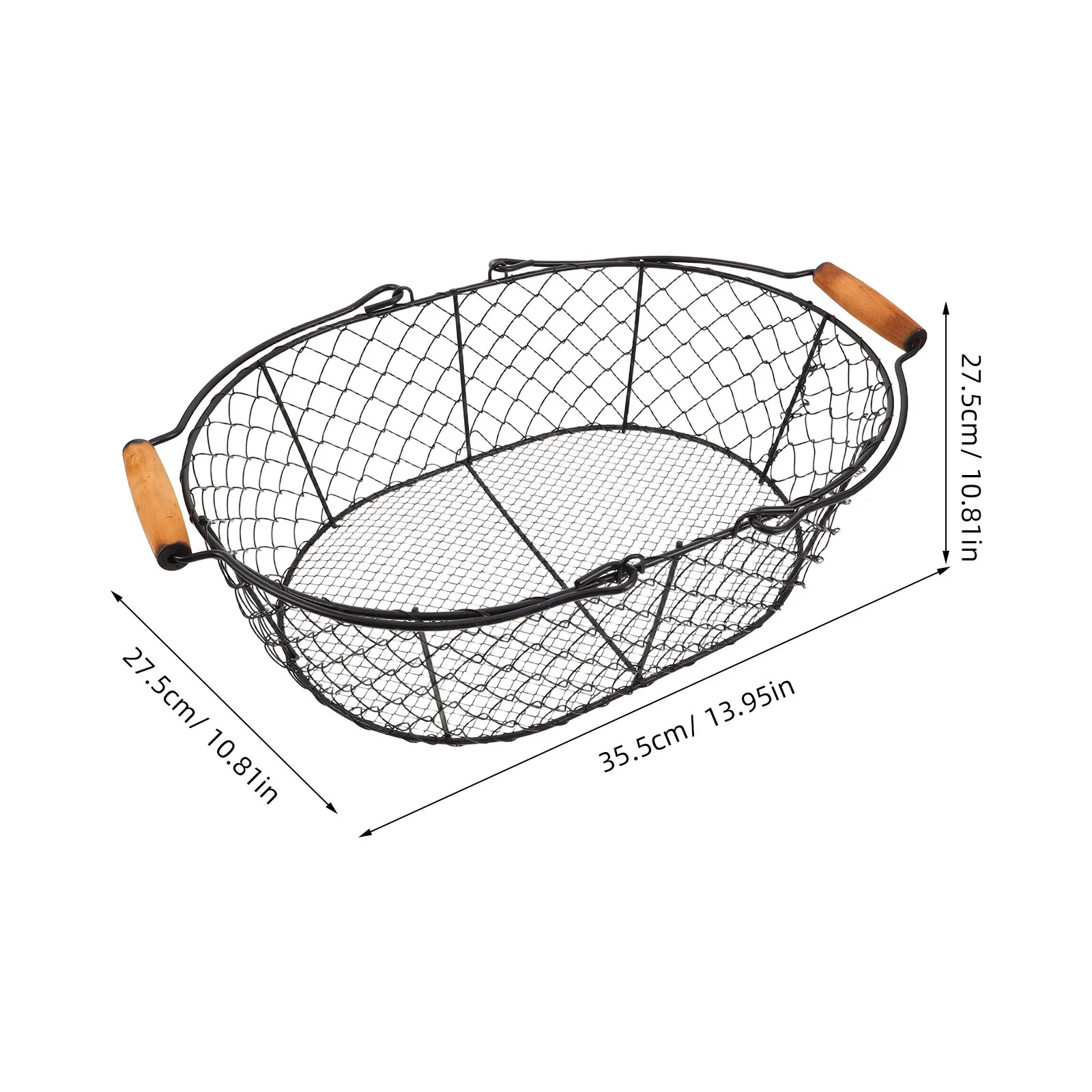 ตะกร้าเก็บถ่านหินเหล็กดัด ถังเหล็กสำหรับเตาผิง ตะกร้าใส่ถ่านหินโลหะมีหูหิ้ว - ที่เก็บฟืนในร่มสำหรับบ้านและแคมป์ปิ้ง