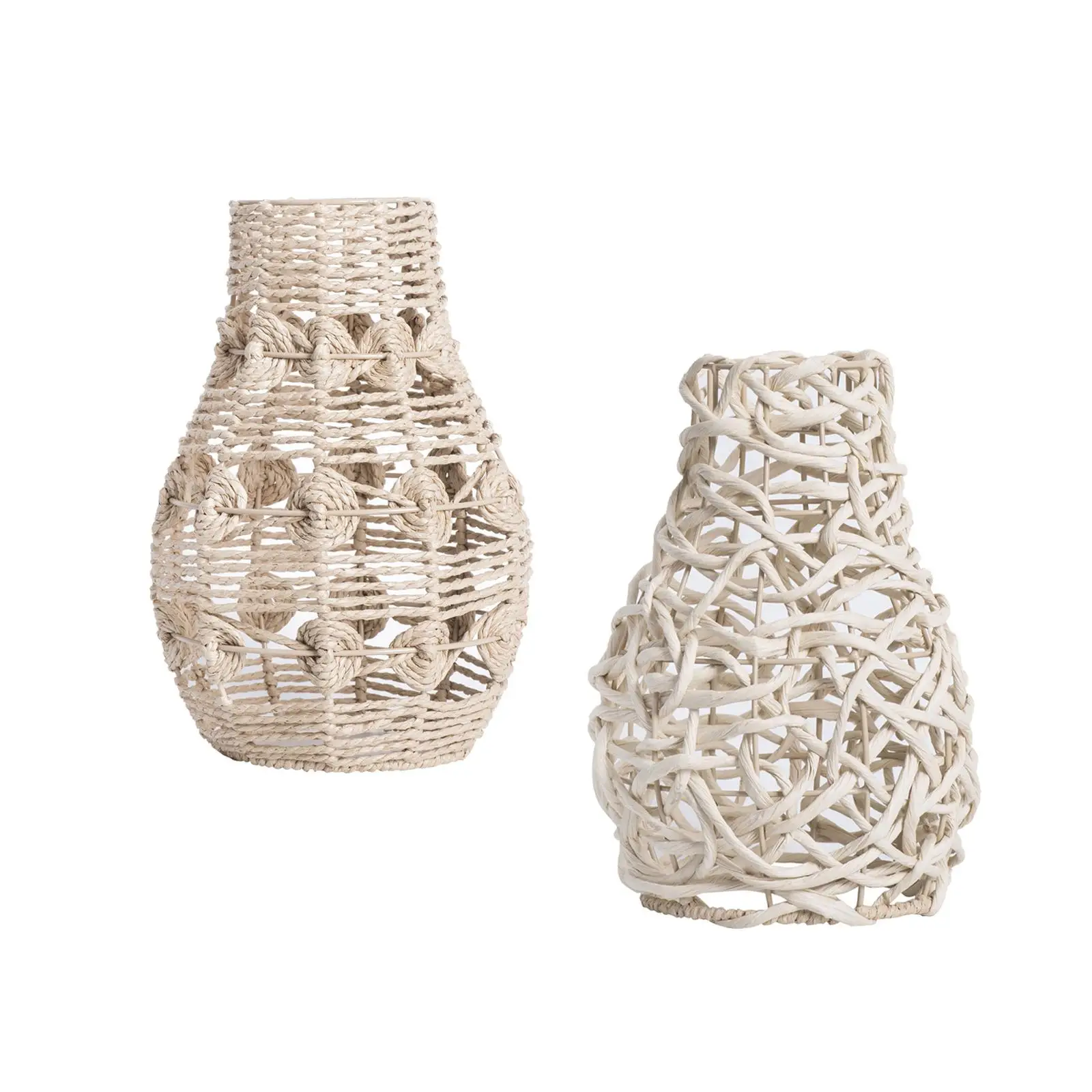 

Paper Rope Lampshade Rustic Boho Woven Lamp Shade Boho Lampshade for Restaurant Dining Room Kitchen Island Bedroom Teahouse