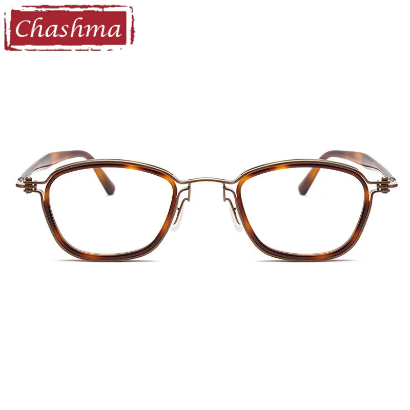 Chashma Prescription Glasses Top Quality Men Acetate Titanium Ultra Light Retro Women Eyeglasses Frame RX for Progressive Lenses
