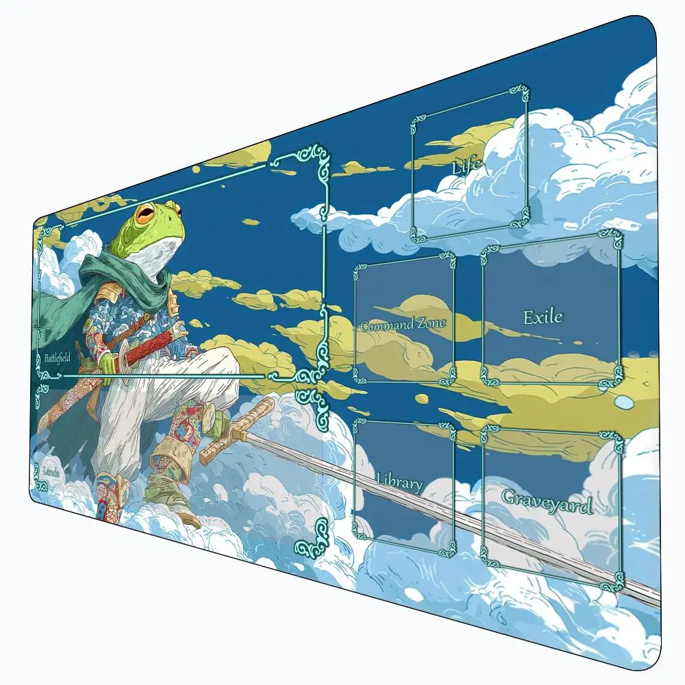 

Игровой коврик Magic Card с зоной Cool Frog Warrior mtg, игровой коврик, настольный коврик Commander Playmat, подходящий для игрового сбора, волшебный коврик