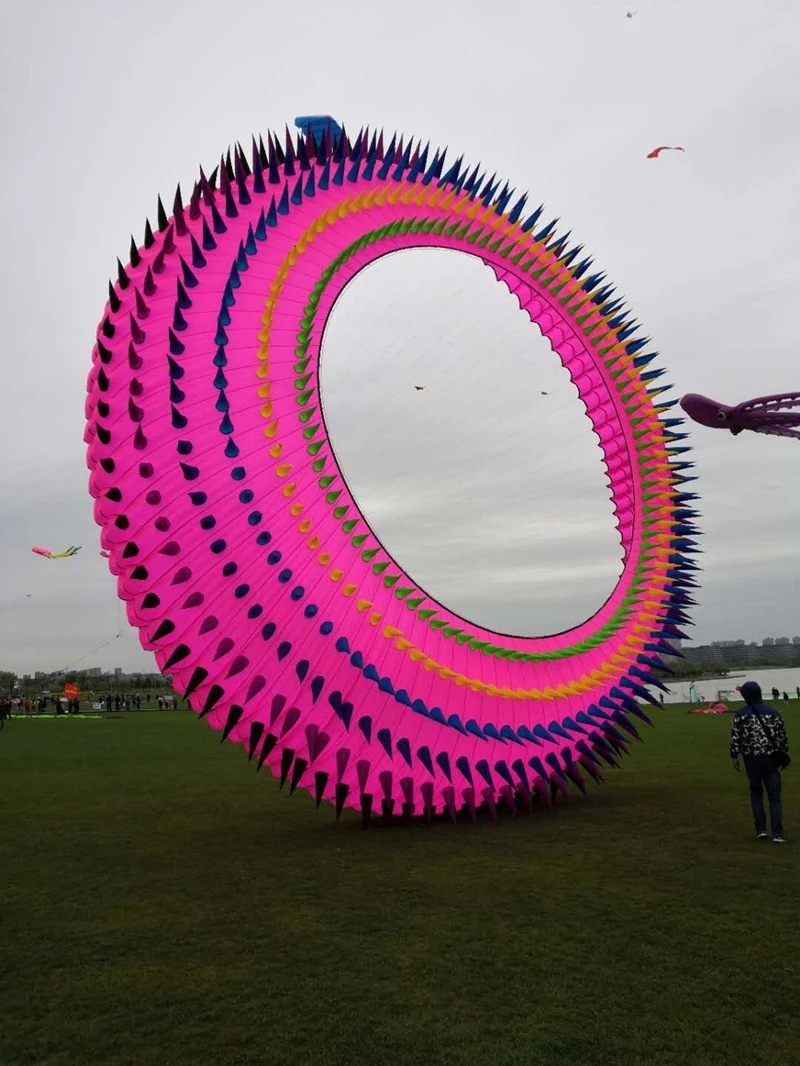 Frete grátis grande anel de pipa voando windsocks pipas cometa gigante gel blasters cometas para volar deportes-y-ocio power kite