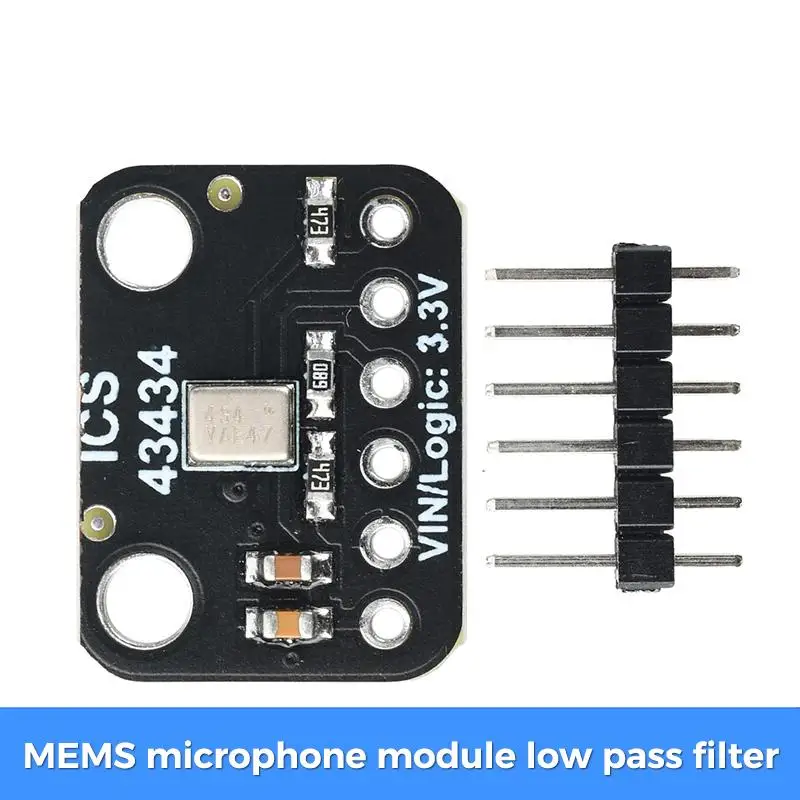 ICS-43434 I2S MEMS Microphone Module Breakout Low-Pass Mini Filter Module for Smart Voice Devices, Recording Systems, RC Drones