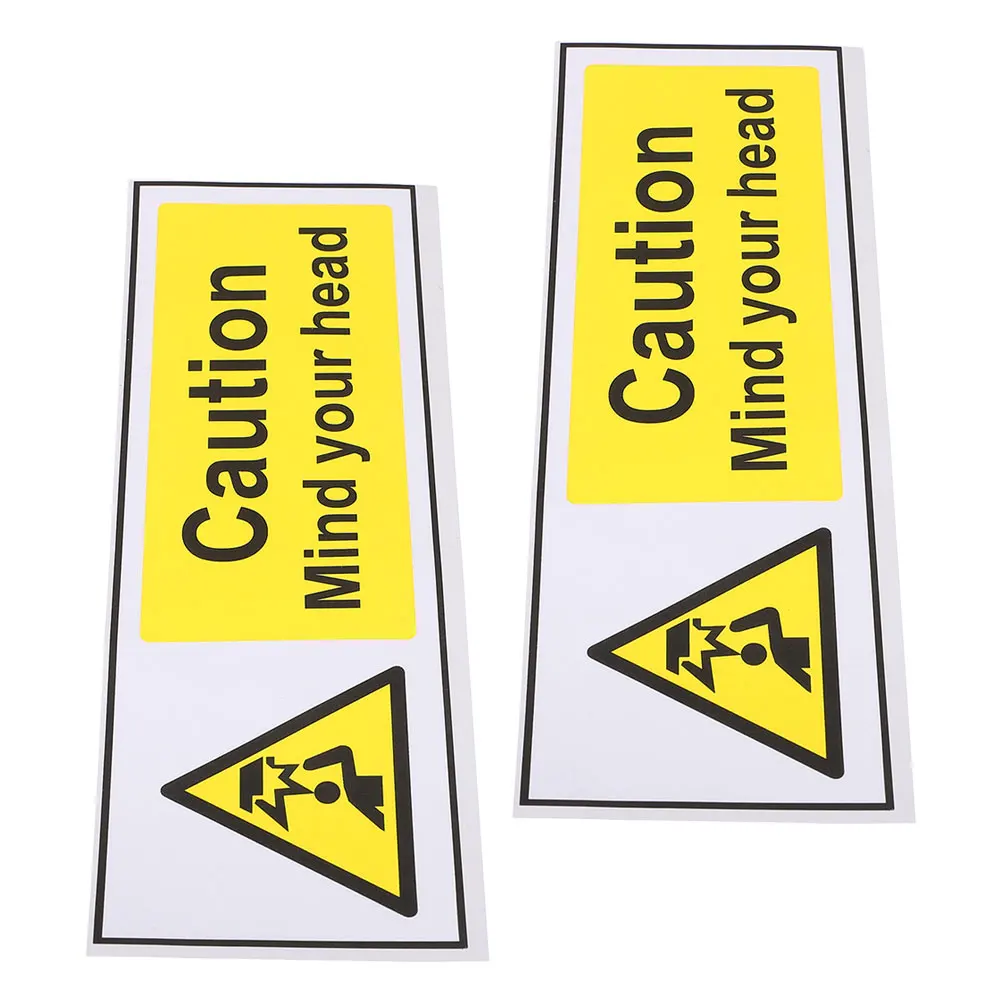 

2pcs Safety Watch Your Watch Your Head Warning Sticker Head Warning Signs Clear Text Long Lasting Material Traffic Safety Signs