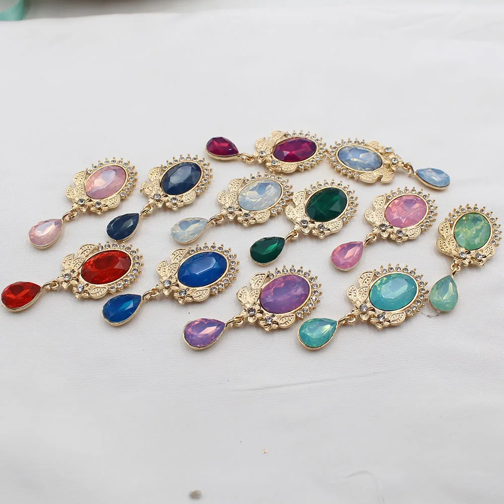 Fashion new 5-piece/batch gold bow, rhinestone resin material, alloy pendant, DIY flower wreath, bow tie, forehead chain, hollow