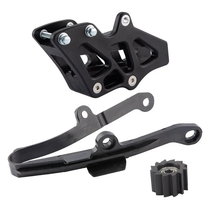 A02Q-Flat Forks And Rubber Pads Included- 3PCS Motorcycle Plastic Chain Set For Kawasaki KX250F KX450F KLX450R Guide Wheel