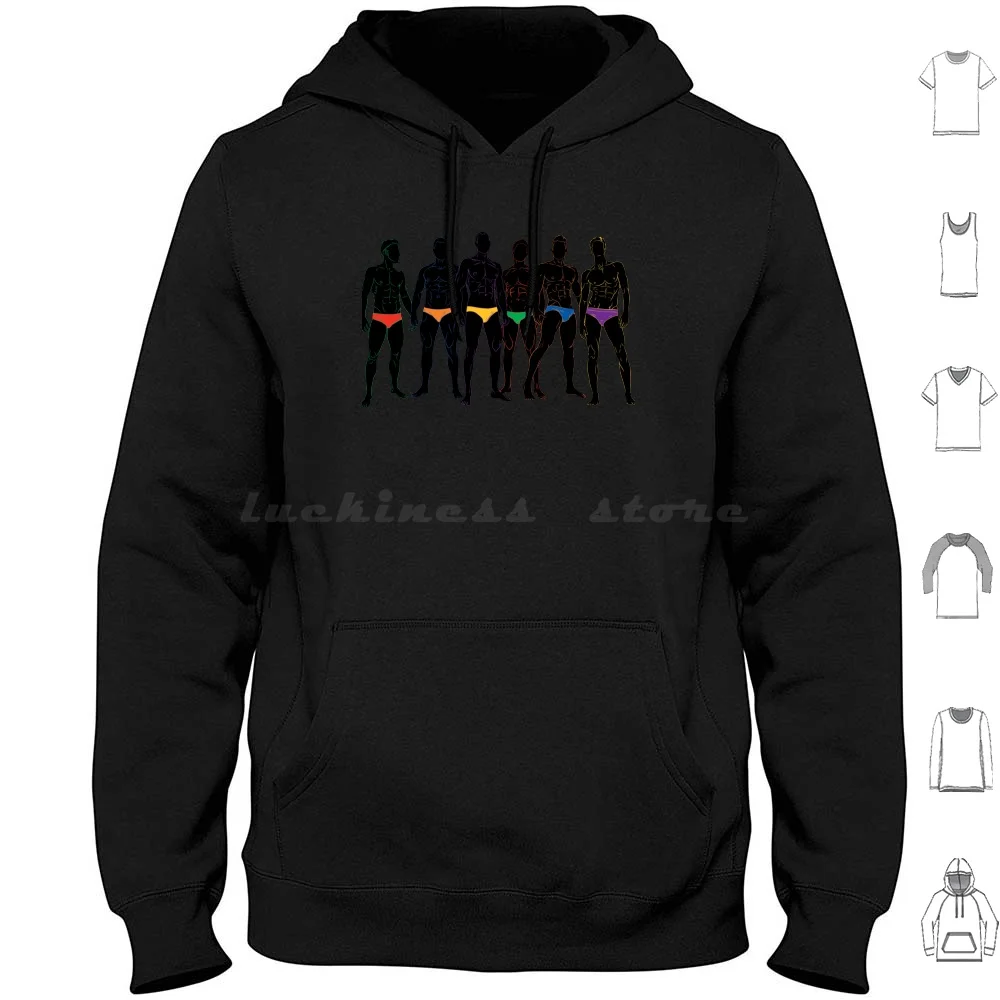 Rainbow Suit Black Hoodies Long Sleeve Bromanapparel Glbt Pride