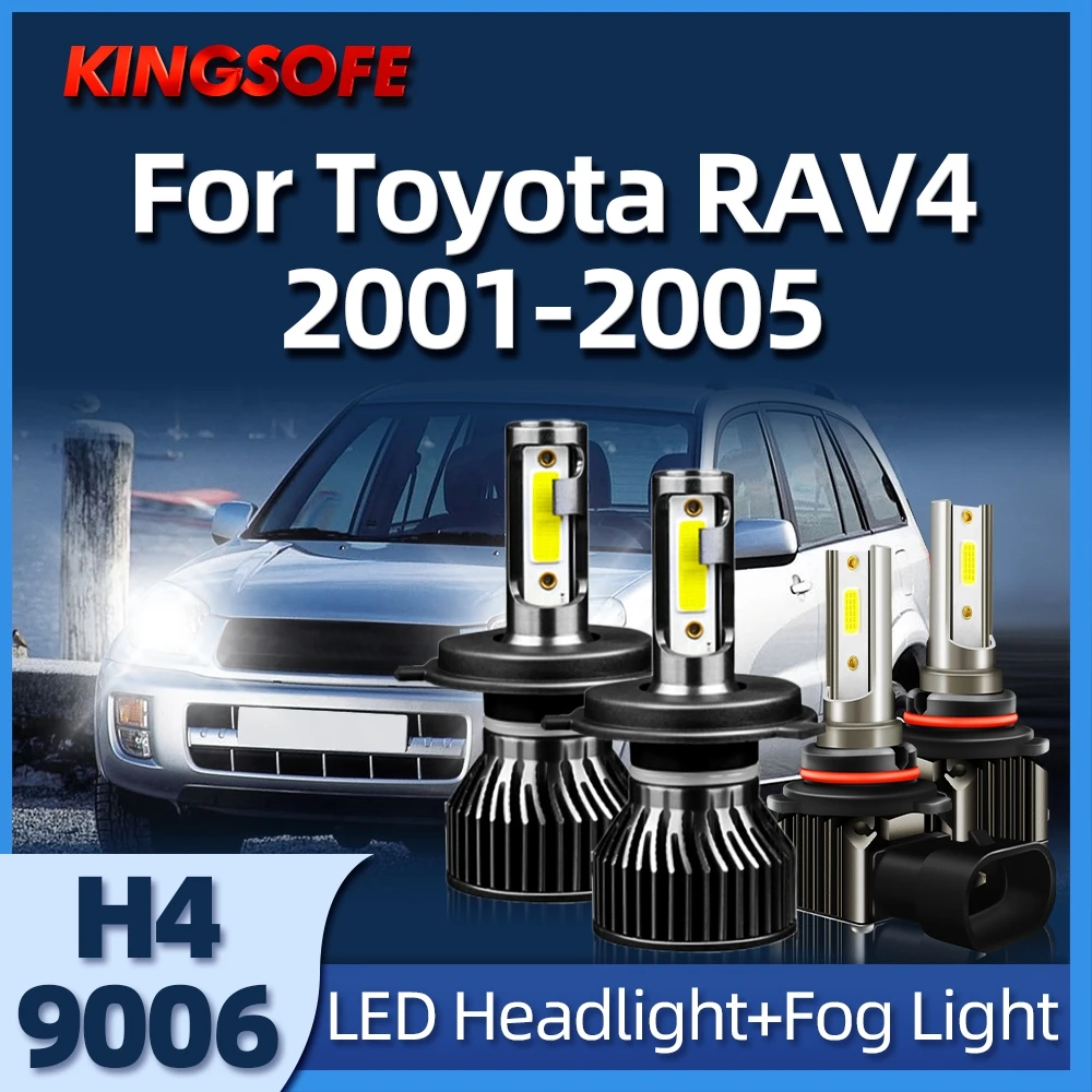 

KINGSOFE H4 LED Headlight 12000LM 9006 180W 6000K Bulbs Turbo Fog Light 12V For Toyota RAV4 2001 2002 2003 2004 2005